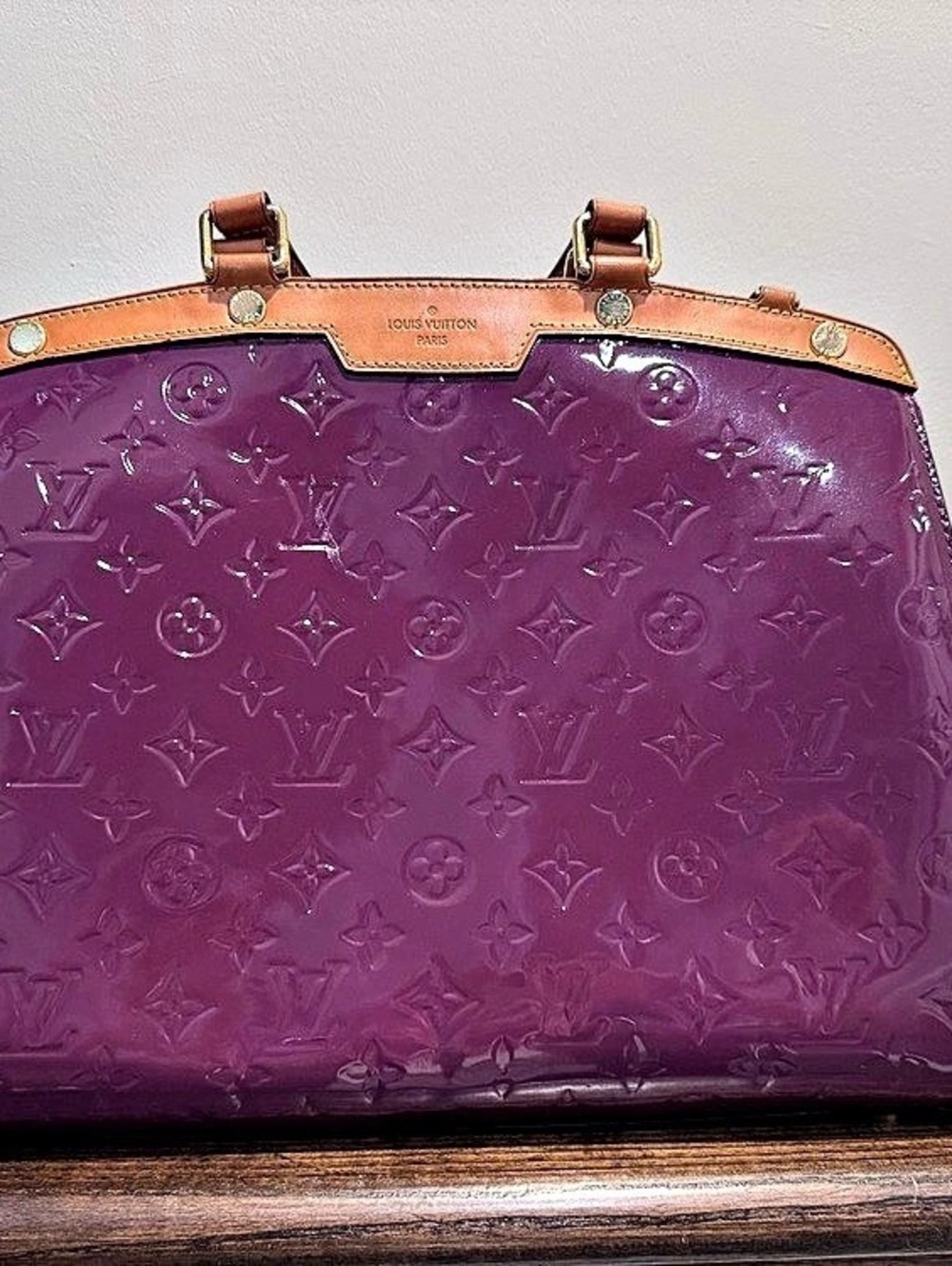 Louis Vuitton Monogram Vernis Wilshire GM Amarante Shoulder Bag Purple